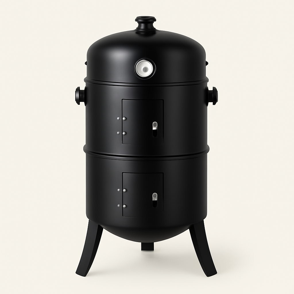 3-i-1 BBQ Kulgrill Røgeovn med Termometer